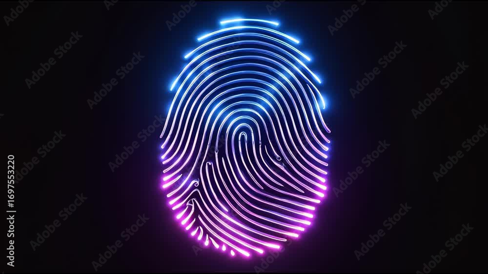 Aufkleber vibrant glowing abstract swirl of blue and pink neon light particle vortex representing futuristic c