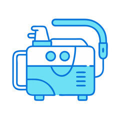 Cartoon portable nebulizer vector illustration on black backdrop