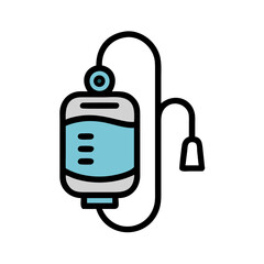 Infusion bag illustration on dark background for medical designs