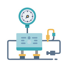 Illustration of a colorful pressure sensor device on black background
