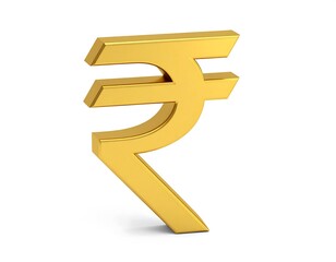 Gold rupee symbol 3D render