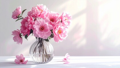Fototapeta premium ピンク色の花のフラワーアレンジメントフラワーアレンジメント