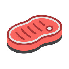 Isolated piece of raw meat steak graphic illustration