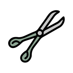 Stylized medical clamp on black background for healthcare industry