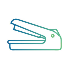 Gradient outline stapler icon on black background illustration