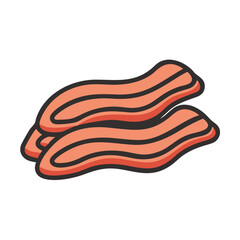 Stylized bacon strips illustration against black background for projects
