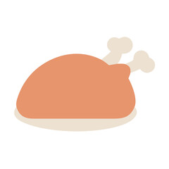 Stylized roasted turkey on platter against black background