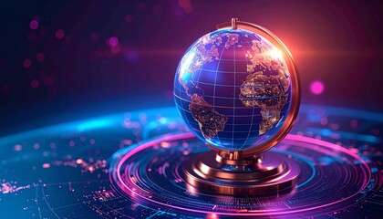 Global network visualization showing worldwide connectivity and communication