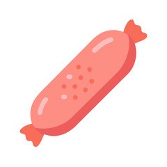 Cartoon sausage illustration with pink tones on dark background