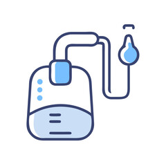 Flat design illustration of a medical drainage bag system