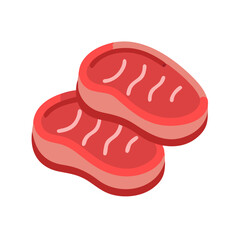 Two stylized steak cuts on a solid black background