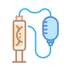 Medical Infusion Set Icon on a Black Background