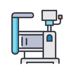 Modern Automated Manufacturing Machine Vector Art on Dark Background