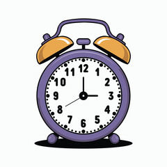 Retro Style Purple Alarm Clock Illustration Time Management and Punctuality Concept for Waking Up and Staying on Schedule
