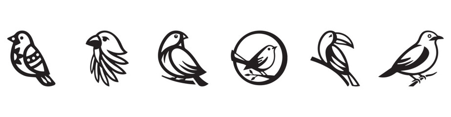 Vector illustration set of bird silhouettes