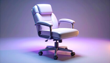 Fototapeta premium Ergonomic Comfort: A Modern Office Chair Isolated on a Soft Gradient Background