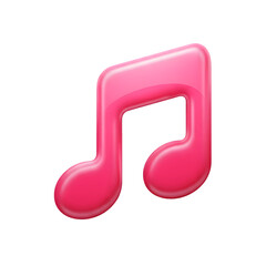 Bright pink musical note symbol on black background