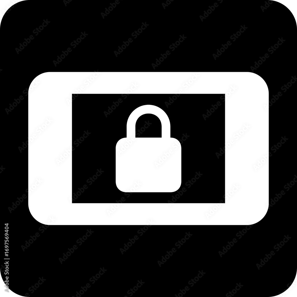Aufkleber locked display security protected access icon