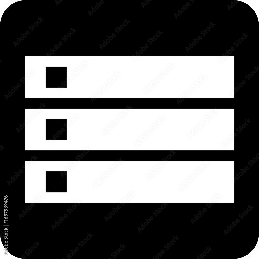 Poster server rack three levels data center icon