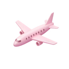 A pink toy airplane isolated on a black background