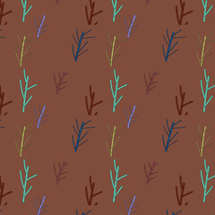 Abstract Seamless Colorful Leafless Branches