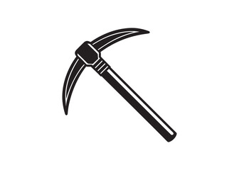 Mining pickaxe silhouette vector tool icon illustration.