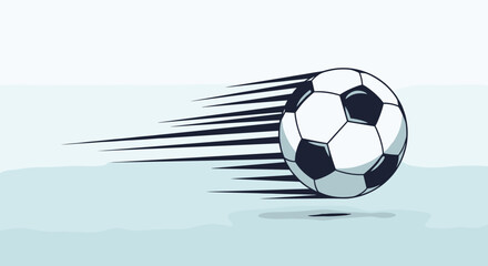 Fototapeta premium Dynamic soccer ball streaks across field conveying speed, action, and athletic power for sports promotion