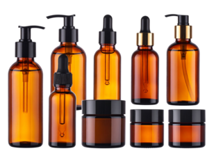 Luxury Skincare Containers Collection with Cream Jars and Bottles