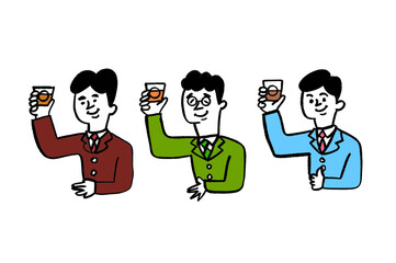 今日も　お疲れ様　スーツで　飲み会