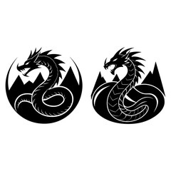 Obraz premium dragon tattoo vector