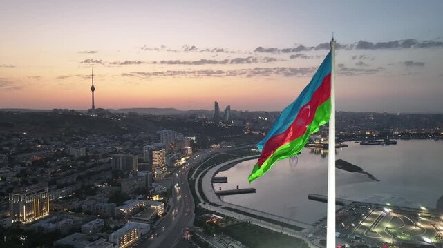 Magnificent view of the Azerbaijan flag