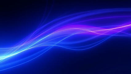 Vibrant blue and purple light trails swirling in a dark space, creating a futuristic and abstract atmosphere.
