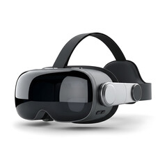 Sleek virtual reality headset for immersive gaming and entertainment, a high-tech gadget for exploring futuristic digital worlds isolated on a white background