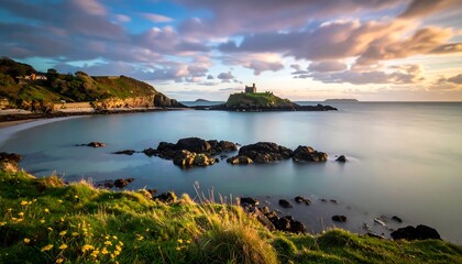 Coastal landscape at sunrise