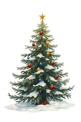 Fototapeta premium christmas tree isolated on white