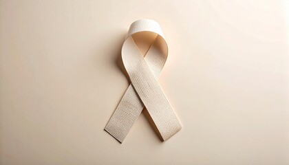 Ivory Ribbon Symbolizing Hope and Support for Cancer Awareness Campaigns