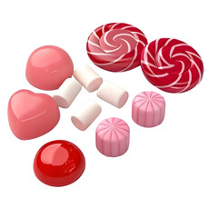 Assorted Sweets Collection isolated on a transparent background