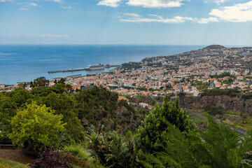 Fototapeta premium Aerial view of Funchal town in Madeira Portugal