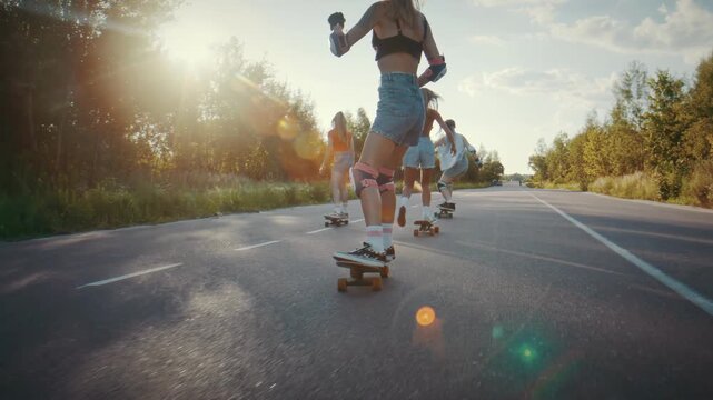 Skateboarding, Carefree, Road, Surfskate