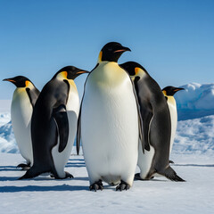 Obraz premium A Group of Emperor Penguins in Antarctica