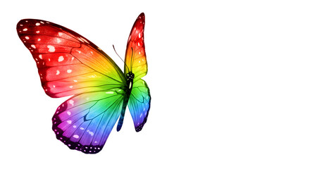 Colorful rainbow butterfly isolated