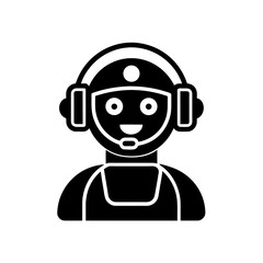 chatbot support vector monotone icon 