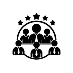 employee engagement vector monotone icon 