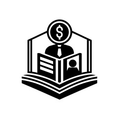 financial literacy vector monotone icon 