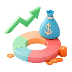 Financial Growth Symbols isolated on a transparent background