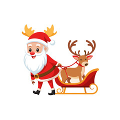 Christmas santa claus wiht gift silhouette vector illustration isolated on a white