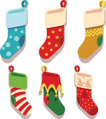 christmas socks vector illustration