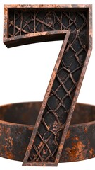 Rusty metal number seven