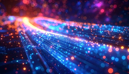 Abstract energetic swirling light trails