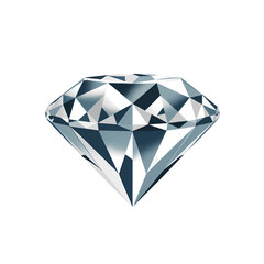 Shining diamond on a white background showcasing clarity and brilliance under bright lighting